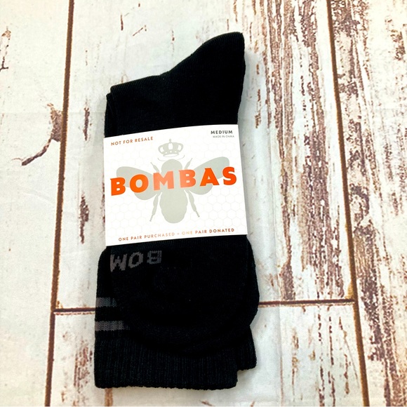 Bombas Other - BOMBAS Black Crew Cut Socks 1 Pair Sz Medium 6-9 *